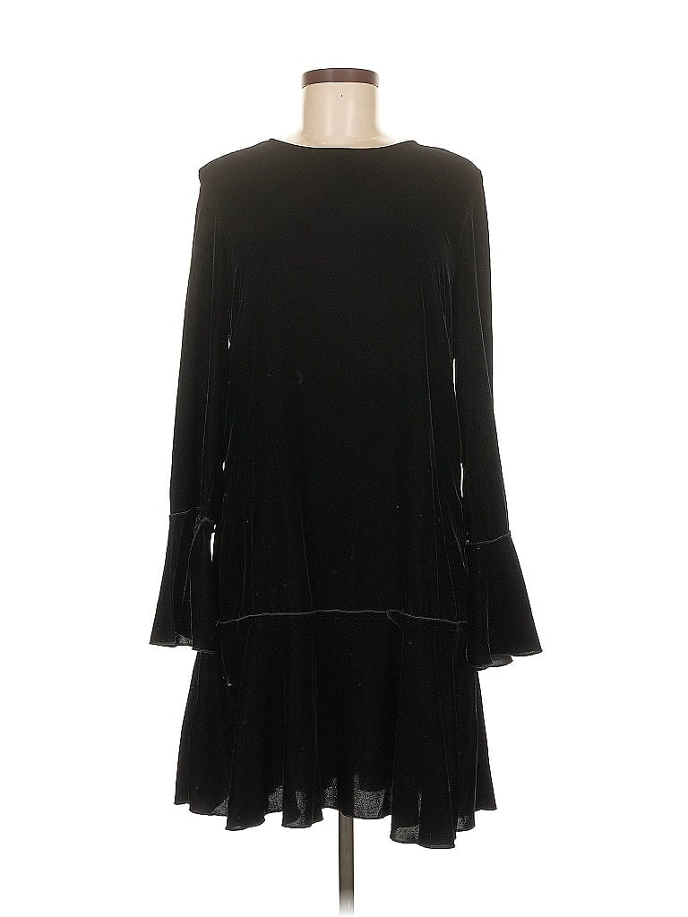 Mango 100% Polyester Black Casual Dress Size 6 - photo 1