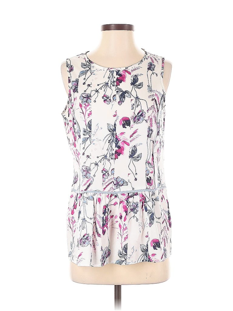 Ivanka Trump 100% Polyester Ivory Blue Sleeveless Blouse Size S - photo 1