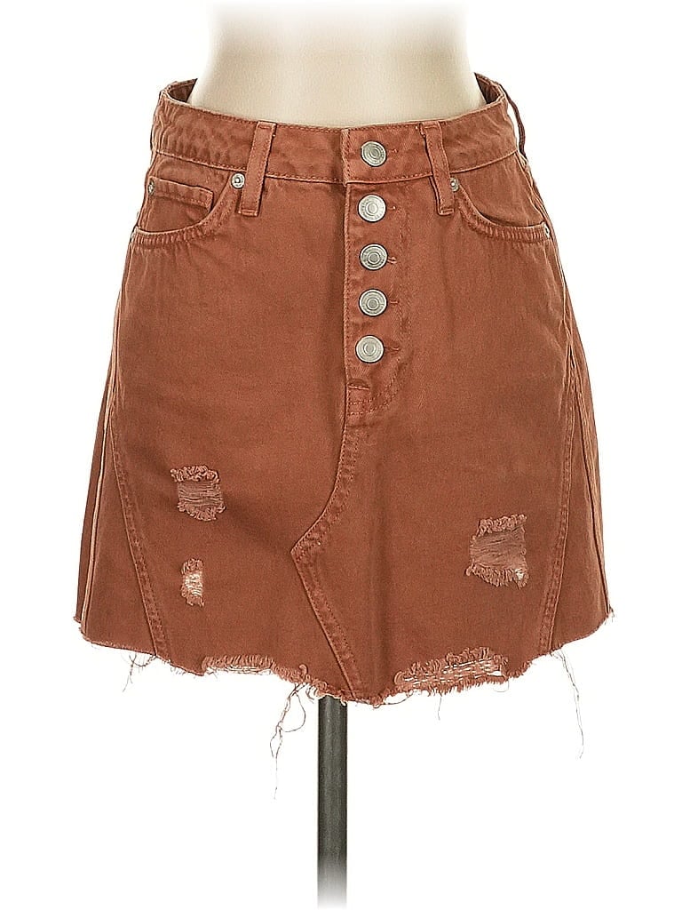 Pre-owned We The Free Denim Skirt In Brown