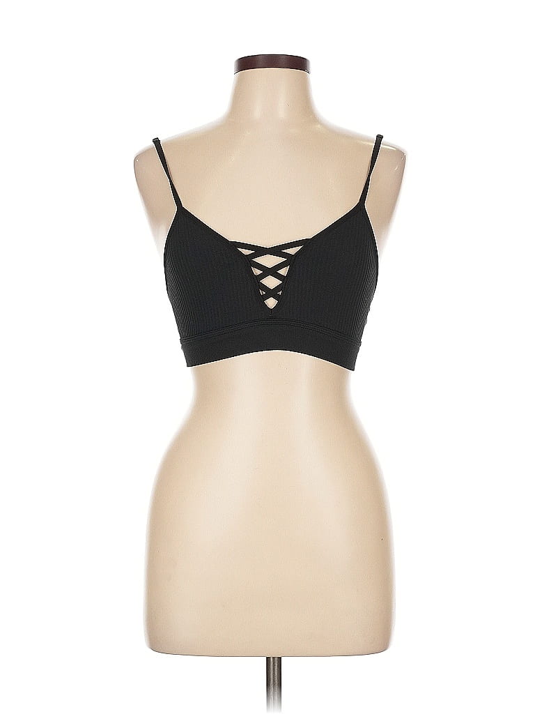 Pre-owned Victoria's Secret Pink Tank Top Black Strapless Neckline Tops