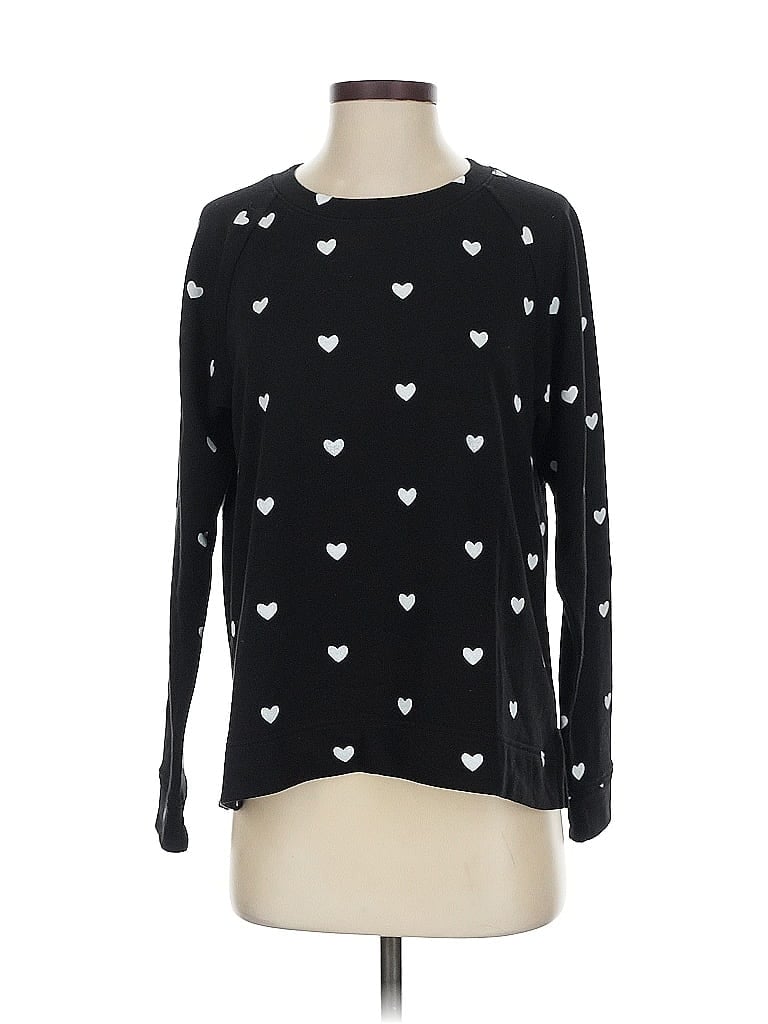 Lou & Grey for LOFT Hearts Black Pullover Sweater Size S - photo 1