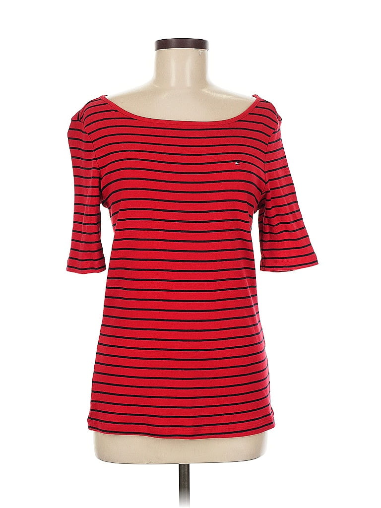 Pre-owned Tommy Hilfiger 3/4 Sleeve T-shirt In Red