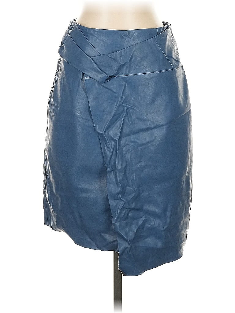 Pre-owned Chicwish Faux Leather Skirt In Blue