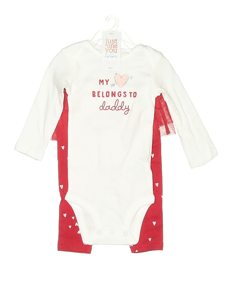 Just One You Made by Carter's 100% Cotton Graphic Ivory Long Sleeve Onesie 6-9 MO / 9 MO - photo 1
