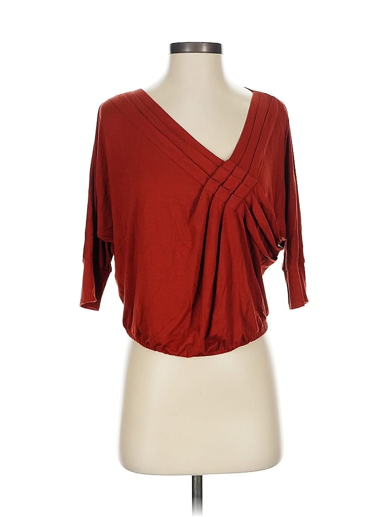 Pre-owned Max Studio 3/4 Sleeve T-shirt In Red