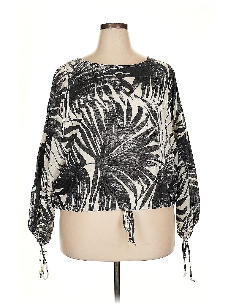 bryn WALKER Black Gray 3/4 Sleeve Blouse Size XXL (estimated) - photo 1