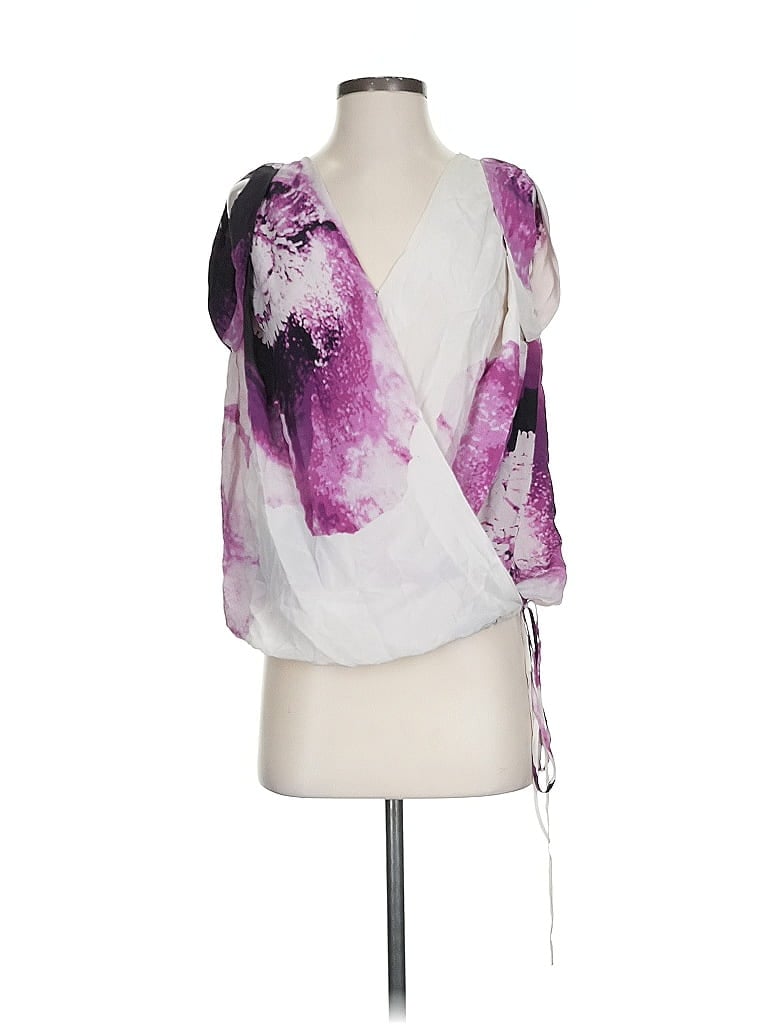 Robert Rodriguez 100% Silk Purple 3/4 Sleeve Silk Top Size S (estimated) - photo 1