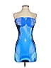 White Fox Graphic Blue Cocktail Dress Size XS - photo 1