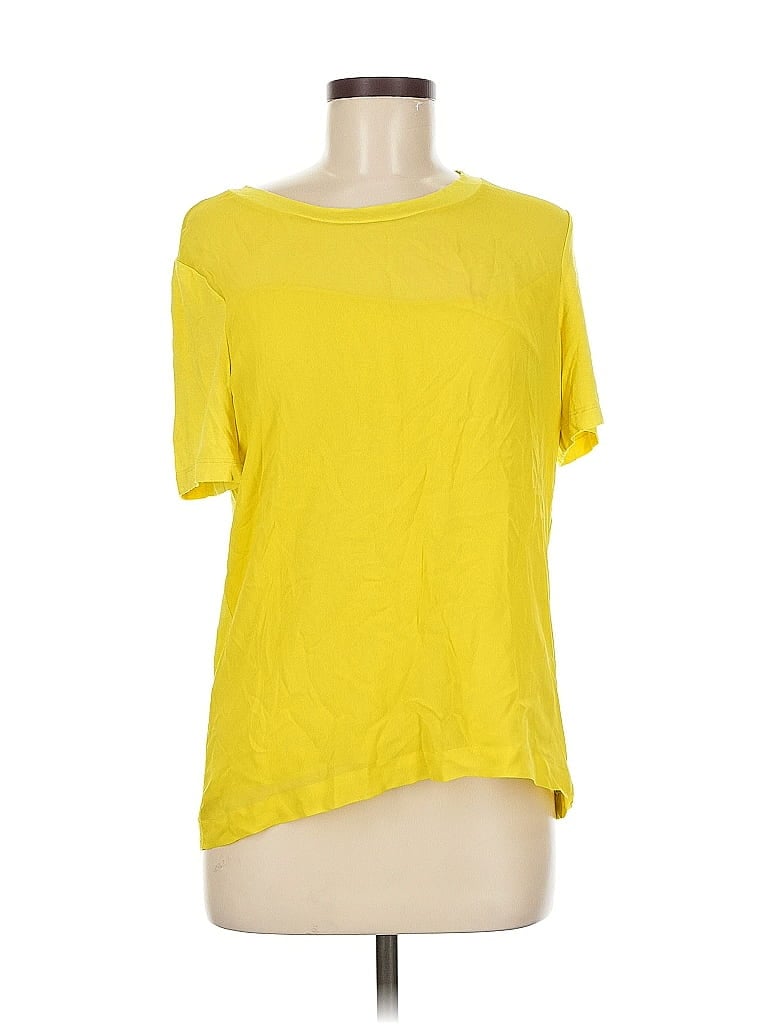Robert Rodriguez 100% Silk Yellow Short Sleeve Top Size M - photo 1