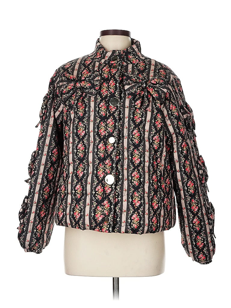 LoveShackFancy Amana Jean Jacket with Lace Detail