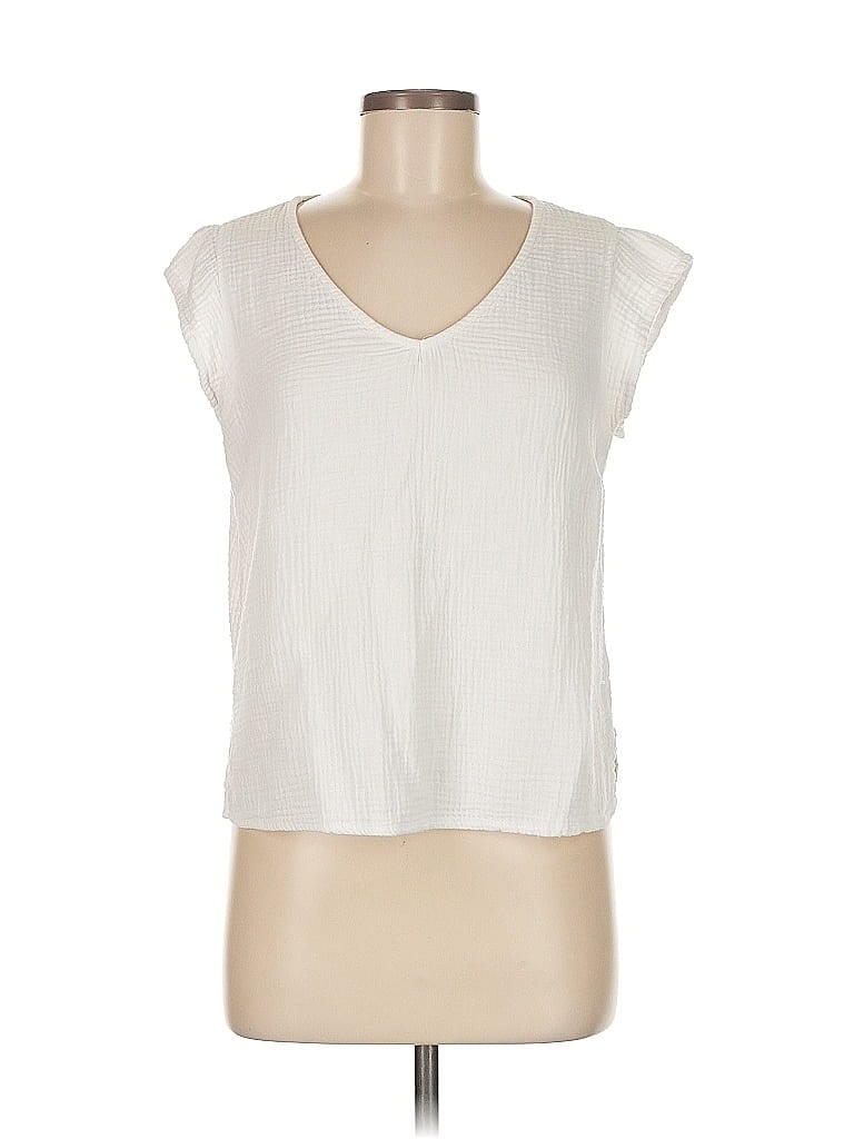 Three Dots 100% Cotton Ivory White Sleeveless Blouse Size M (estimated) - photo 1
