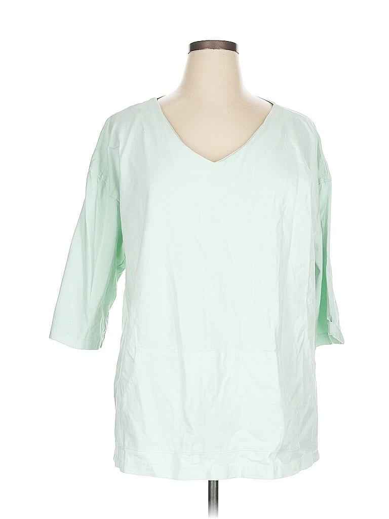 bryn WALKER 100% Cotton Green Teal 3/4 Sleeve T-Shirt Size XL - photo 1