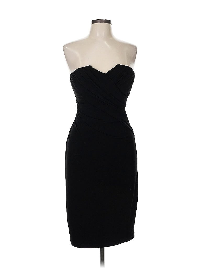 David Meister Solid Black Cocktail Dress Size 6 - photo 1