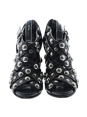 Gucci Black Leather Studded Cage Sandals  Size EU (IT) 39 / US 9