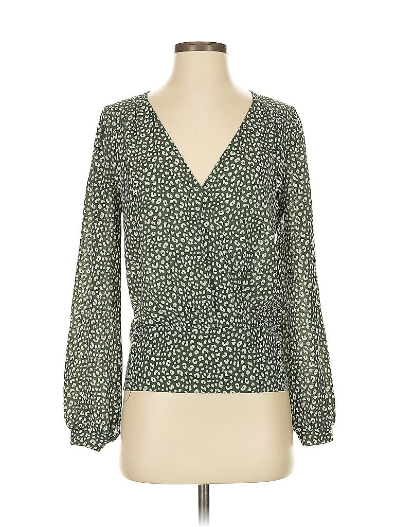 All in Favor Green Long Sleeve Blouse Size XS - photo 1