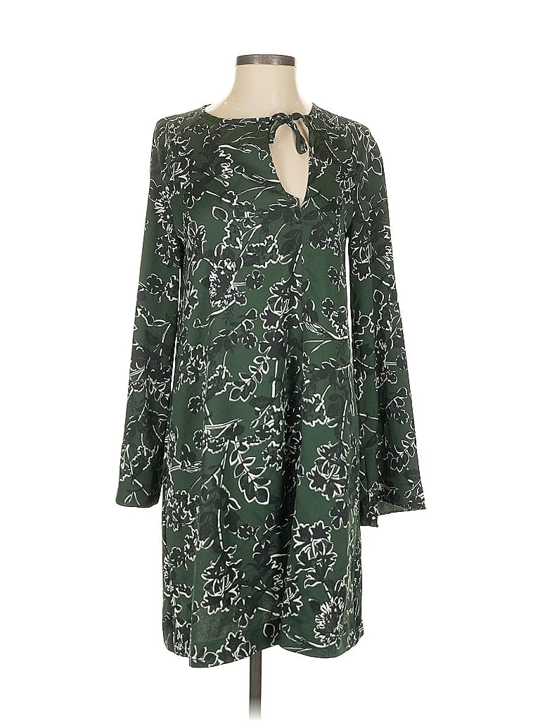 Mango Paisley Green Casual Dress Size 4 - photo 1
