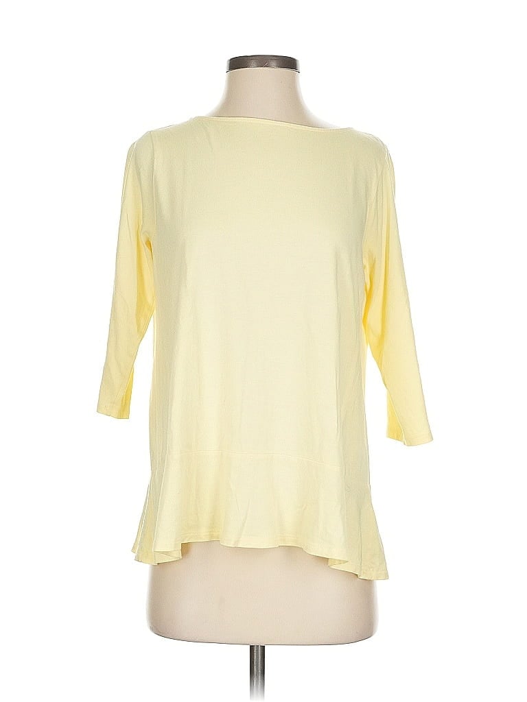Pre-owned Purejill 3/4 Sleeve T-shirt In Yellow