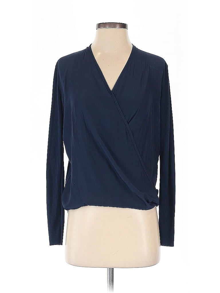 Pre-owned Lola And Sophie Long Sleeve Blouse In Blue