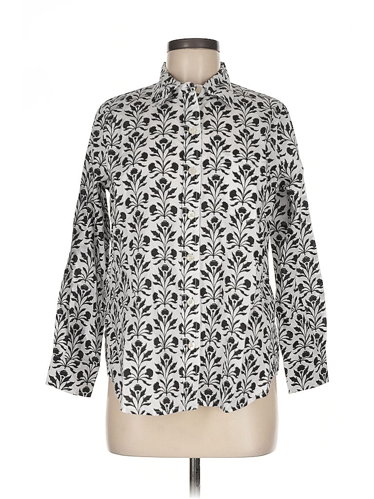 Pre-owned Assorted Brands Long Sleeve Button Down Shirt In Silver