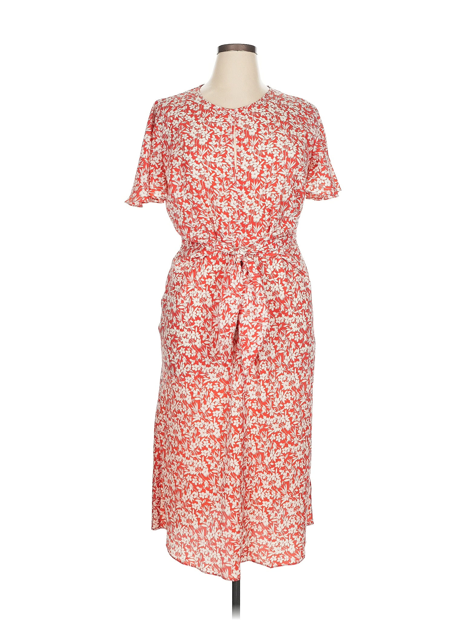 Lauren by Ralph Lauren 100% Polyester Red Casual Dress Size 14