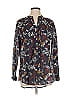 Natural Reflections 100% Cotton Floral Burgundy Long Sleeve Blouse Size L - photo 1