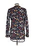 Natural Reflections 100% Cotton Floral Burgundy Long Sleeve Blouse Size L - photo 2