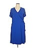 Susan Graver Solid Blue Casual Dress Size XL - photo 1