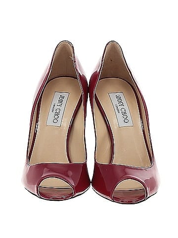 Jimmy Choo Patent Leather Peep Toe Heels (view 2)