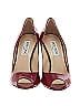 Jimmy Choo 100% Patent Leather Burgundy Red Patent Leather Peep Toe Heels Size EU 38 - photo 2
