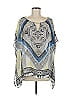 Hale Bob 100% Silk Silver 3/4 Sleeve Silk Top Size S - photo 1