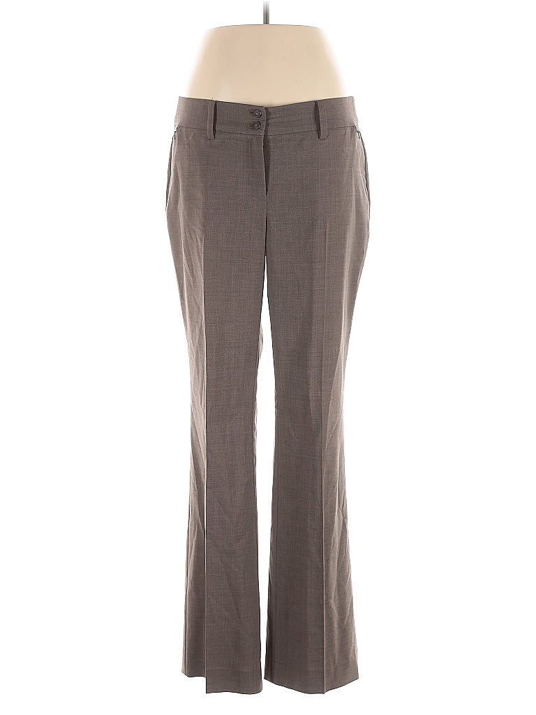 W by Worth Chevron-herringbone Brown Wool Pants Size 10 - photo 1