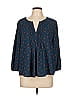 Collective Concepts 100% Polyester Blue 3/4 Sleeve Blouse Size L - photo 1