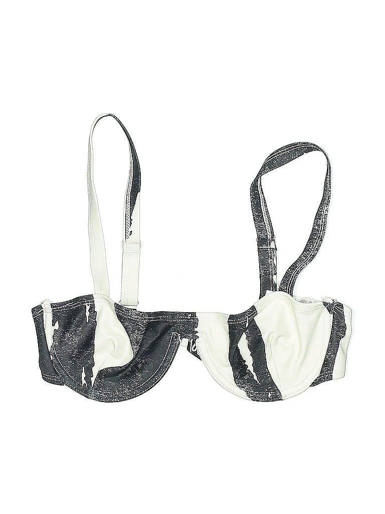 Pre-owned Boohoo Swimsuit Top Gray Swimwear