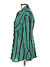 Gracia 100% Polyester Stripes Green Long Sleeve Blouse Size L - photo 4