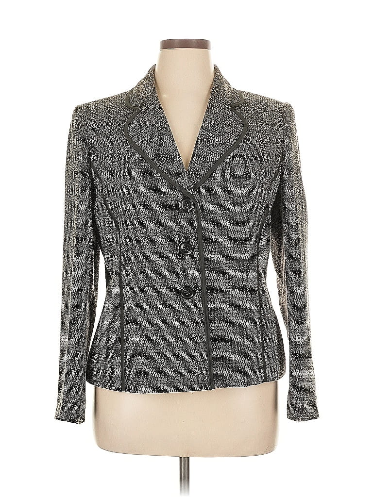 Kasper 100% Polyester Tweed Gray Blazer Size 16 - photo 1