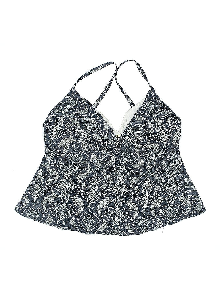 Pre-owned Coco Reef Swimsuit Top Gray Paisley Pattern Swimwear