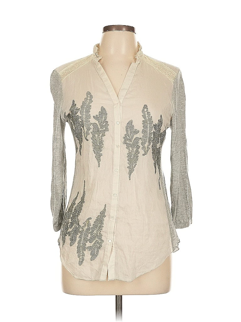 Tiny Silver 3/4 Sleeve Blouse Size L - photo 1