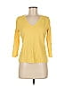 August Silk Yellow 3/4 Sleeve Top Size M - photo 1