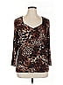 Travelers by Chico's Animal Print Brown 3/4 Sleeve Top Size XL - photo 1
