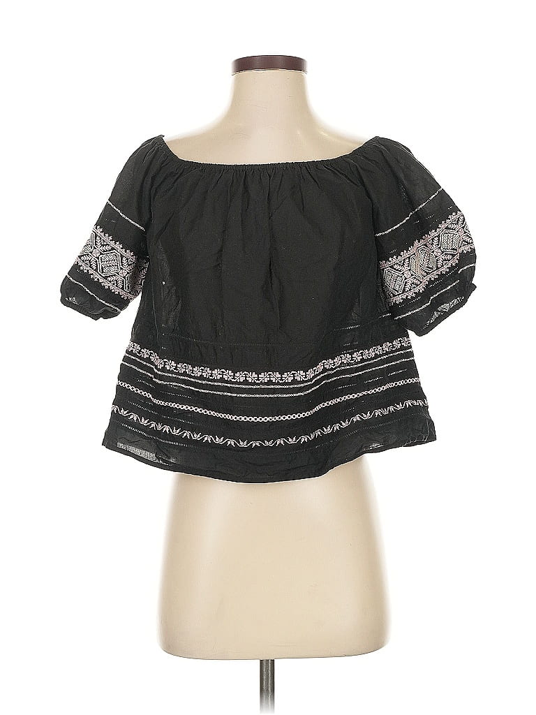 Pre-owned Loveshackfancy 3/4 Sleeve Blouse In Black