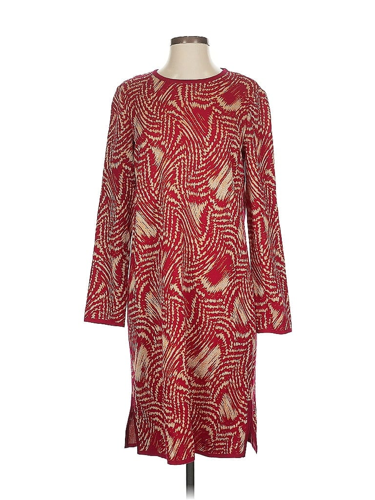 St. John Sport Print Red Casual Dress Size S - photo 1