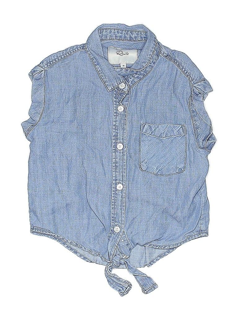 Pre-owned Rails Kids' Sleeveless Button Down Shirt In Blue
