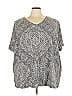 Catherines Paisley Gray Blue Short Sleeve T-Shirt Size 5X - photo 1