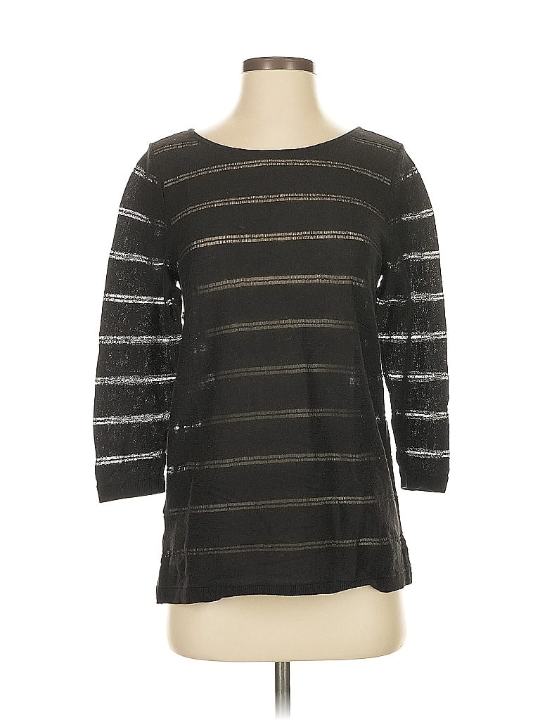 Pre-owned Ann Taylor Loft 3/4 Sleeve T-shirt In Black