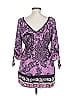 Hale Bob 100% Silk Purple 3/4 Sleeve Silk Top Size L - photo 2
