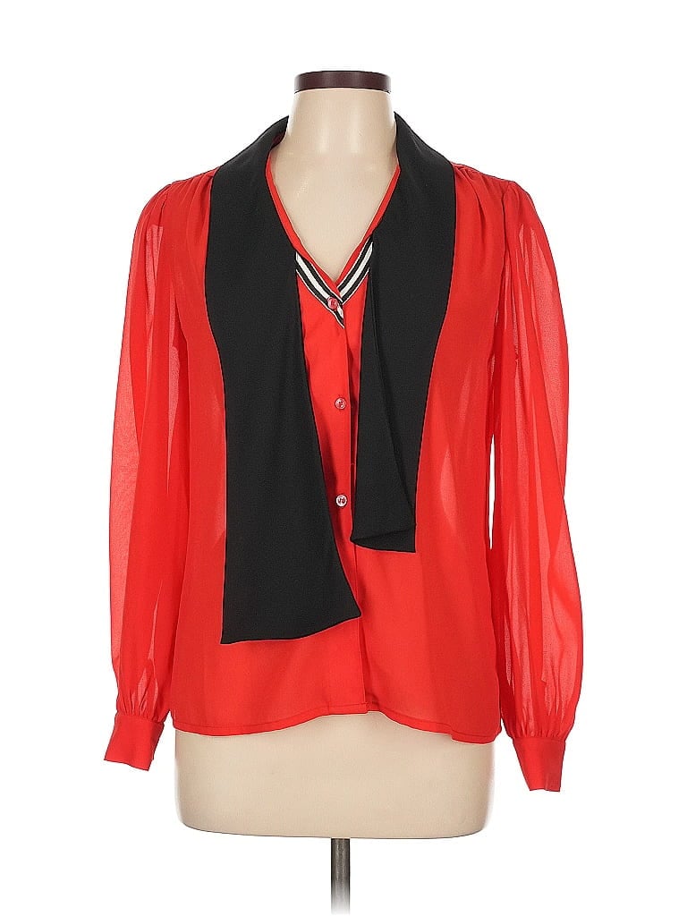 ASSORTED BRANDS Pre-owned Long Sleeve Blouse In Red