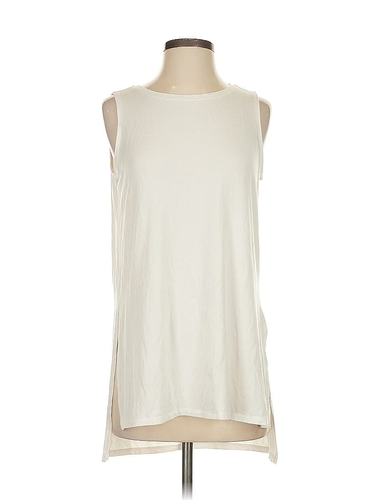 Pre-owned Athleta Sleeveless T-shirt In White