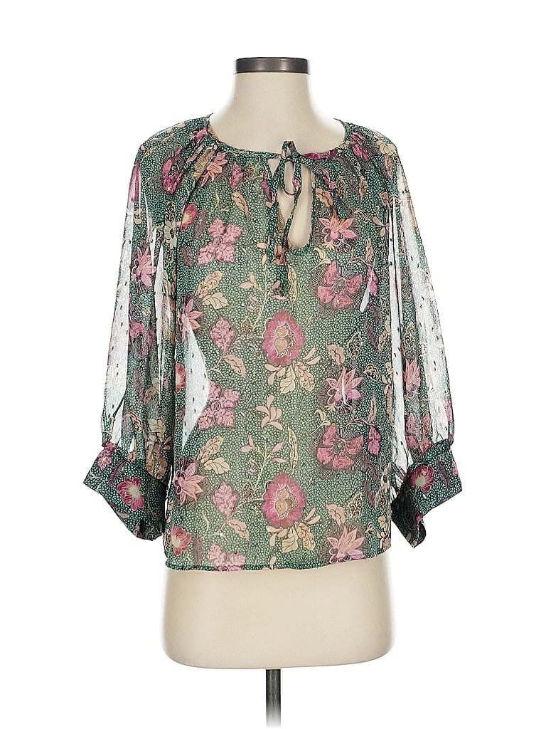 Pre-owned Vici 3/4 Sleeve Blouse In Green