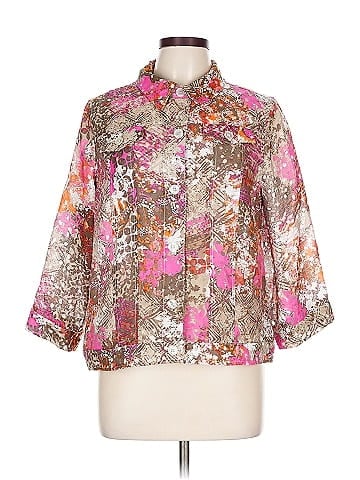 Christopher & Banks 3/4 Sleeve Button-Down Shirt (view 1)