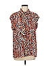 Velvet Heart 100% Rayon Animal Print Orange Short Sleeve Blouse Size M - photo 1
